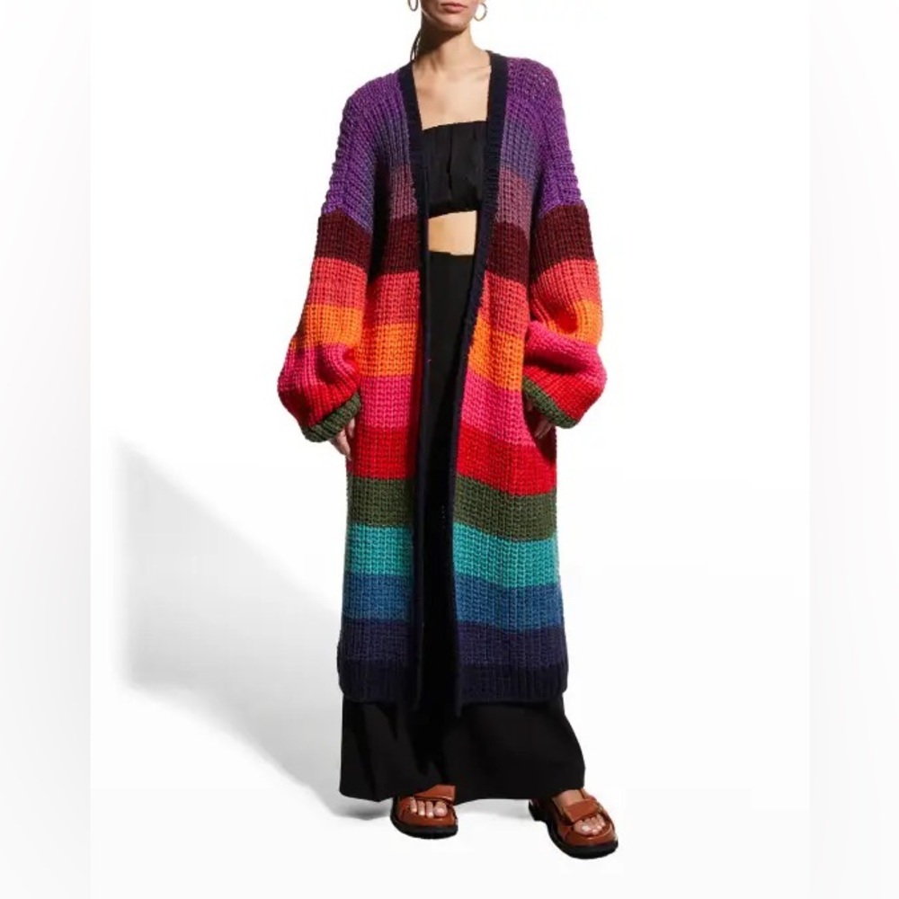 FARM Rio Multicolor Striped Cardigan